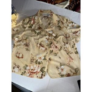 Alfred Dunner Womens Shirt Button Floral Short Sleeve 22W